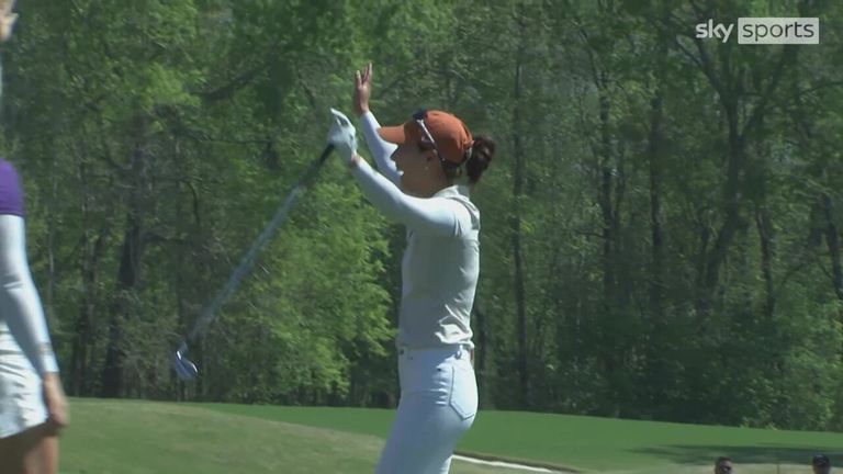 Bohyun Park claims the first ever Augusta National Women's Amateur hole-in-one on the par-three eighth 