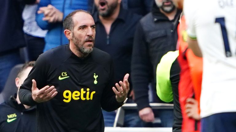 Cristian Stellini (left) shortly before being sent off