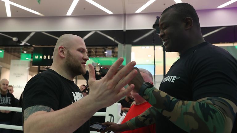 WORLD CHAMPIONSHIP BOXING.PUBLIC WORKOUTS,.MILLENIUM HALL,.RZESZOW,.POLAND.PIC;LAWRENCE LUSTIG.IGOR...HULK... SHEVADZUTSKIY PERFORMS A PUBLIC WORKOUT BEFORE HIS CONTEST IN RZESZOW ,POLAND ON SATURDAY (22 APRIL) LIVE ON SKY SPORTS and MEETS UPWITH OPPONENT MARTIN BAKOLE.