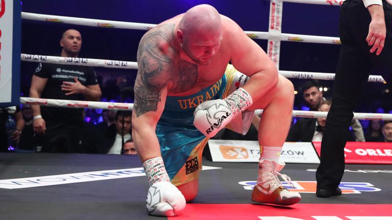 WORLD CHAMPIONSHIP BOXING.G2A ARENA,.RZESZOW,.POLAND.PIC;LAWRENCE LUSTIG.HEAVYWEIGHTS.MARTIN BAKOLE AND IGOR...HULK... SHEVADZUTSKIY ..