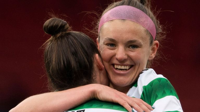  Caitlin Hayes celebrates with Natasha Flint 