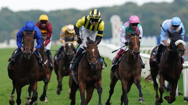 Eldar Eldarov and David Egan win the Cazoo St Leger at Doncaster