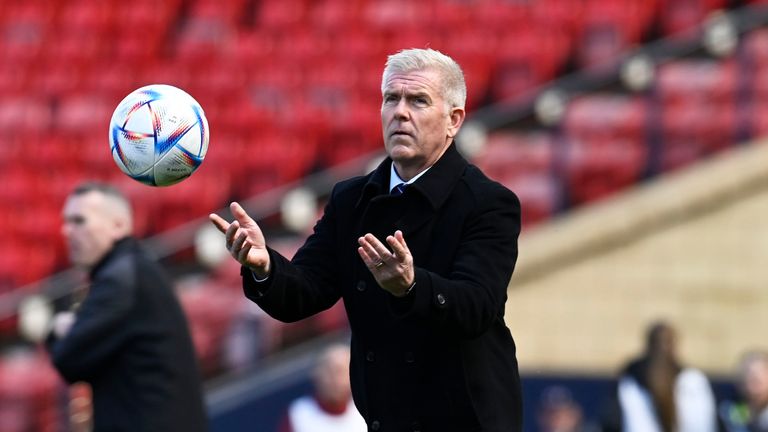 GLASGOW, SCOTLAND - APRIL 22: Rangers Manager ... Malky Thomson during a Women&#39;s Scottish Cup Semi-Final between Rangers and Motherwell at Hampden Park, on April 22, 2023, in Glasgow, Scotland. (Photo by Rob Casey / SNS Group)