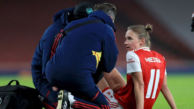 Arsenal striker Vivianne Miedema has been ruled out for the rest of the season with a knee injury