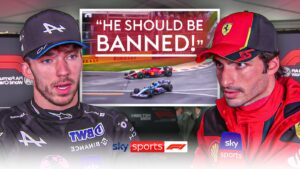 Read more about the article Canadian GP: Pierre Gasly hits out at Carlos Sainz as Ferrari driver receives penalty for impeding incident