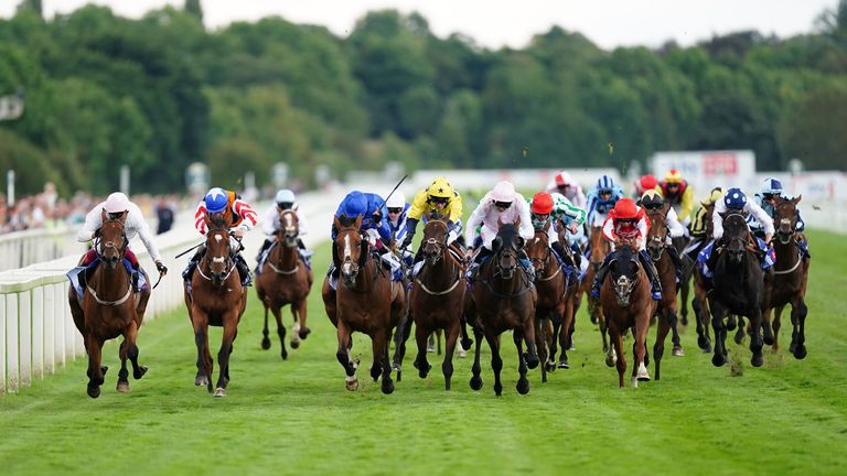 Absurde (left) and Frankie Dettori power to Ebor success at York