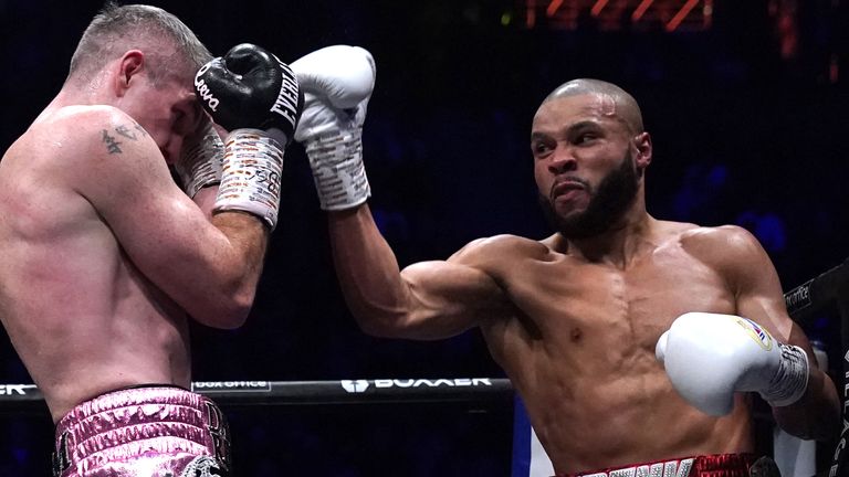 Chris Eubank Jr in his first fight with Liam Smith