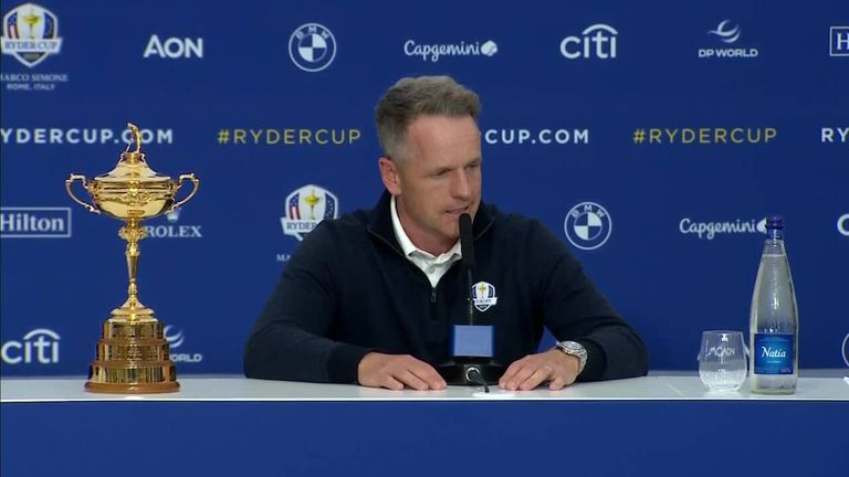 Team USA captain Zach Johnson and Team Europe captain Luke Donald share their excitement ahead of the start of the Ryder Cup, taking place in Rome