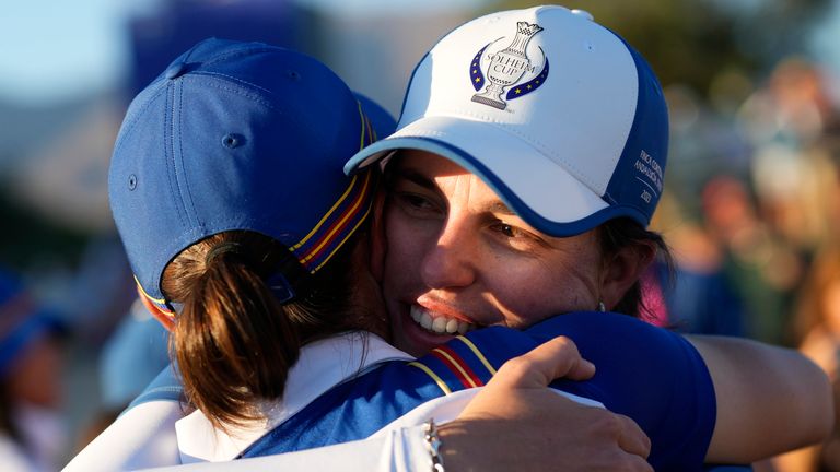 Carlota Ciganda and Linn Grant impressed to claim a 2&1 victory in the Saturday fourballs over Danielle Kang and Lilia Vu