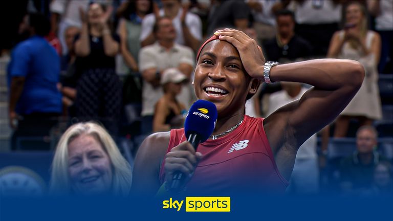 Coco Gauff talks after winning US Open