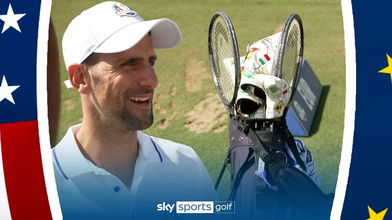 Novak Djokovic is hoping he won't need his special tennis racket clubs from his bag as he competes in the Ryder Cup All-Star match