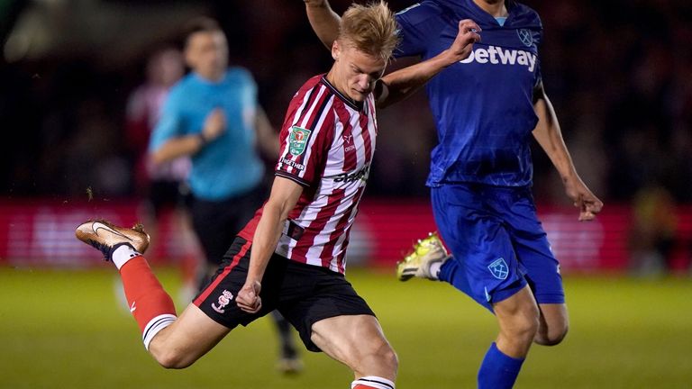 Lincoln City had a number of chances in the first half against Premier League West Ham