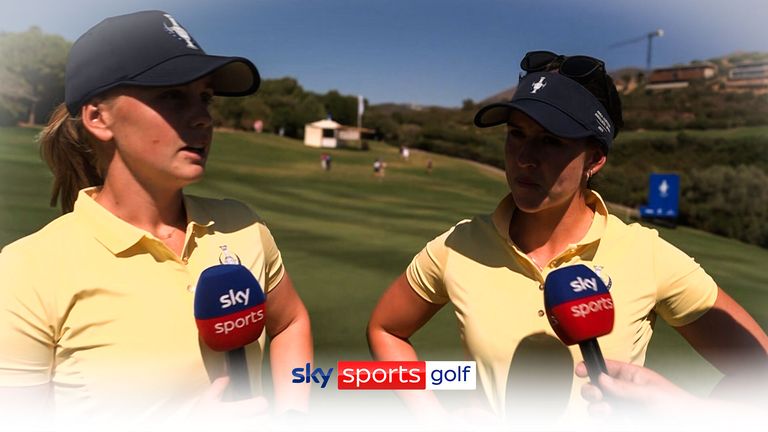 Sky Sports reporter Jamie Weir catches up with good friends Linn Grant and Maja Stark who are part of Team Europe for this year's Solheim Cup