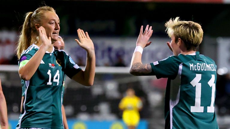 Lauren Wade (left) scored Northern Ireland&#39;s winner