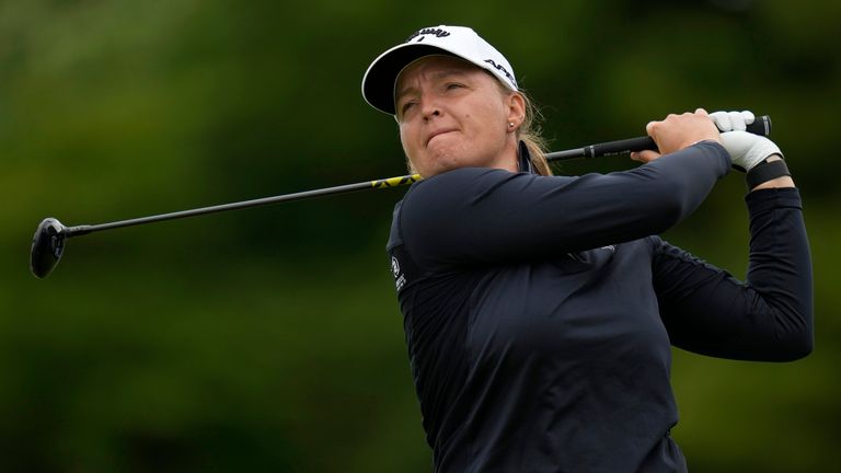 Perrine Delacour leads the Portland Classic after a run of birdies in her opening round