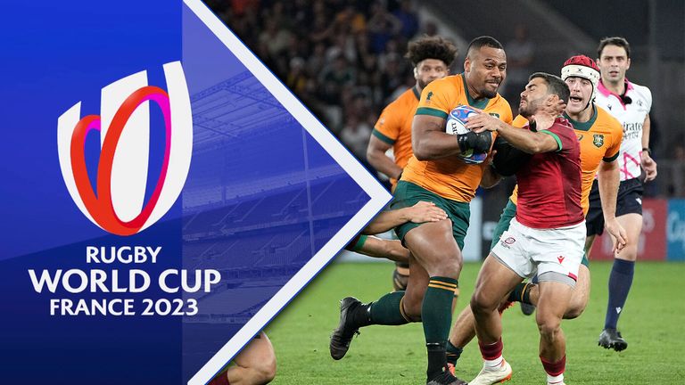 Take a look at all the action from Sunday in the Rugby World Cup, with Australia taking on Portugal and South Africa facing Tonga