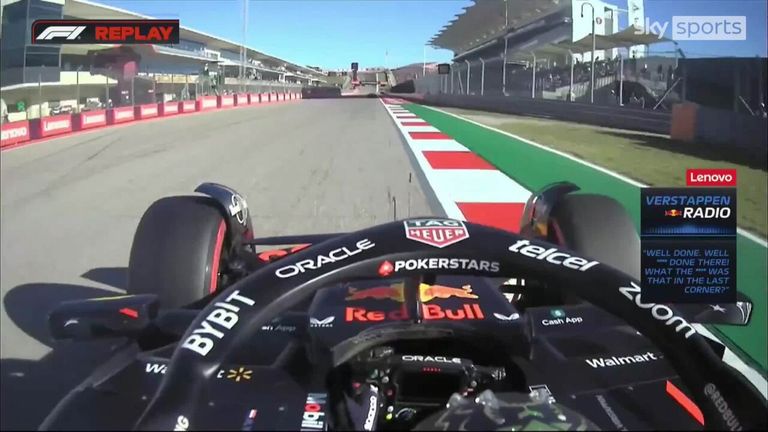 Max Verstappen was heard venting on the radio after losing grip from turbulent air caught behind team-mate Sergio Perez during Q3 of the United States Grand Prix