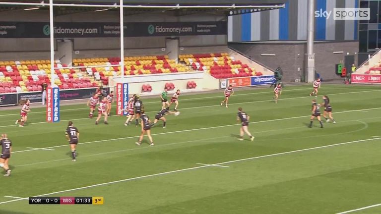 Highlights of the York Valkyrie's win over Wigan Warriors in the Betfred Women's Super League semi-finals