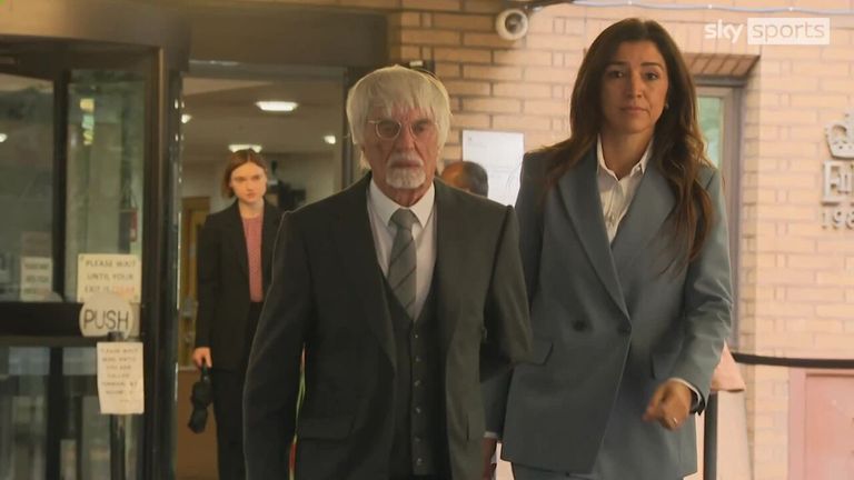 Ex-Formula 1 boss Bernie Ecclestone leaves Southwark Crown Court after being handed a 17 months prison sentence, suspended for two years, after pleading guilty to fraud.