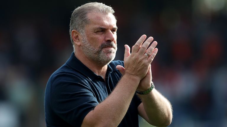 Ange Postecoglou salutes the travelling supporters