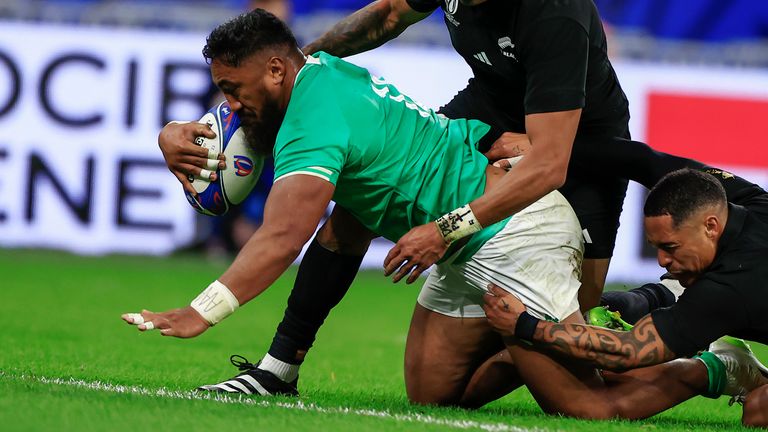 Ireland's Bundee Aki replied with a brilliant solo run and score 