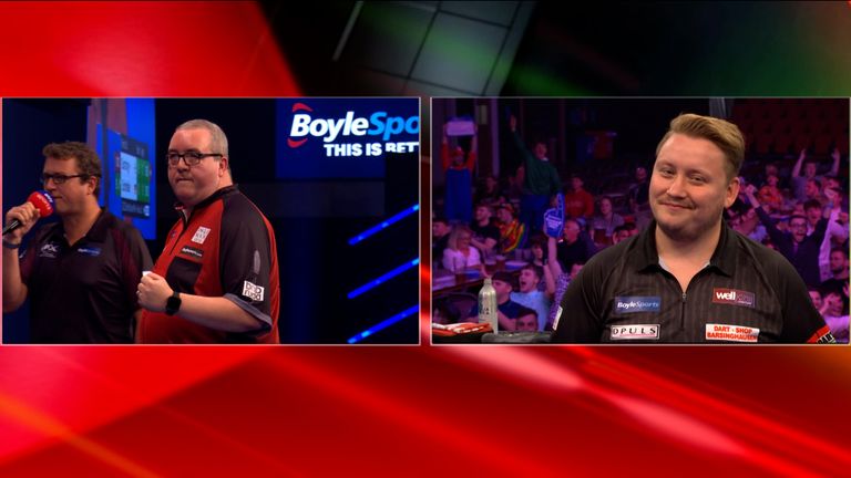 Bunting pinned this 138 checkout with his opponent Schindler still sitting on 501 during their clash