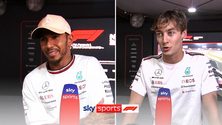 George Russell says his Mercedes team must 'raise their game' next season if they're to challenge the Red Bulls, while Lewis Hamilton predicts a challenging race on Sunday