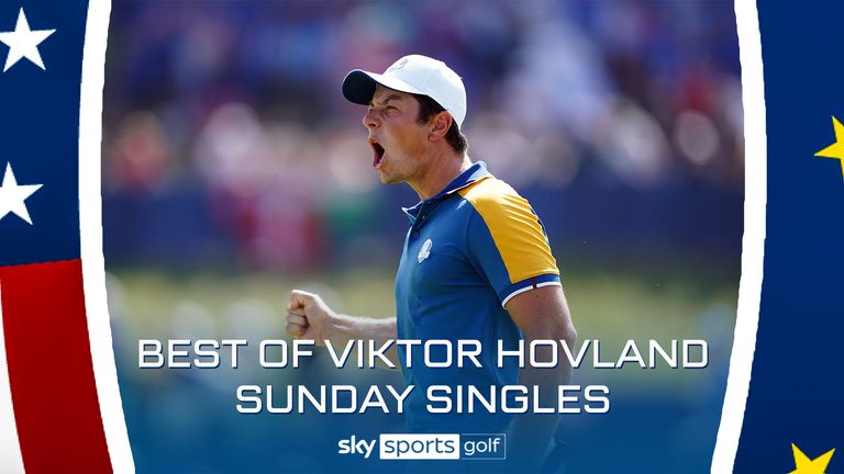 Viktor Hovland was in inspired form in his singles match against Collin Morikawa, winning 4&3 as Europe edged closer to regaining the Ryder Cup in Rome