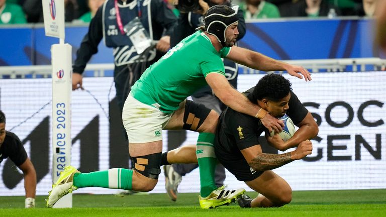 New Zealand's Leceister Fainga'anuku scored the opening try of the contest 