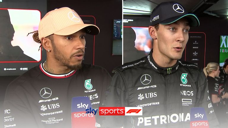 George Russell describes the pit-lane jam as a 'complete mess' while Lewis Hamilton believes he will 'be fine' after failing to slow under Q1 yellow