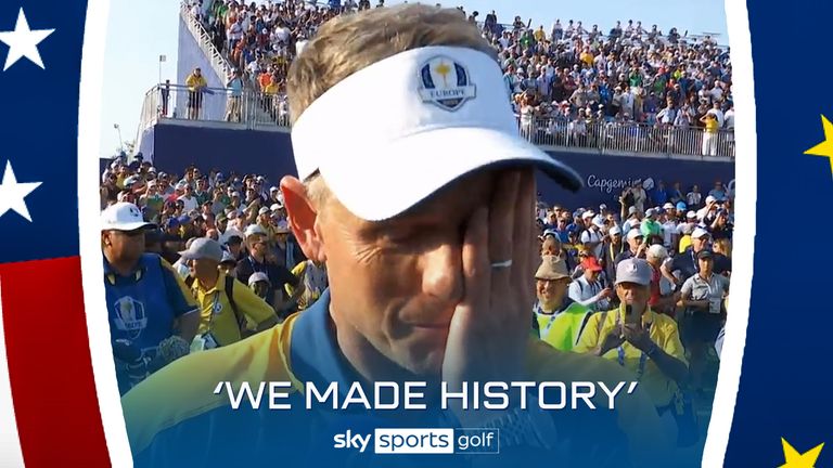 Luke Donald was overcome with emotion after leading Team Europe to a sensational Ryder Cup victory over Team USA in Rome.