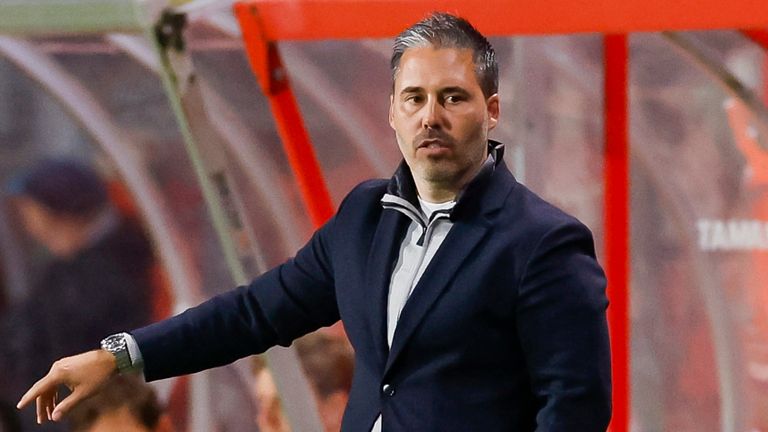 Marti Cifuentes Corvillo of Hammarby IF looks on during the UEFA Europa Conference League Second Qualifying Round First Leg match between FC Twente and Hammarby IF at De Grolsch Veste Stadium on July 27, 2023 in Enschede, Netherlands. 