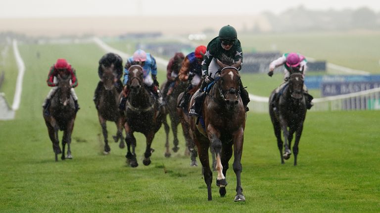 Nashwa pulls clear in the Falmouth Stakes at Newmarket&#39;s July course