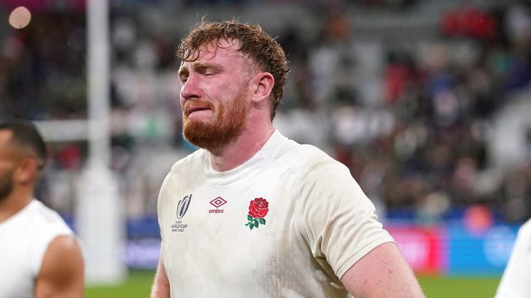 The England players were visibly emotional after their loss to South Africa