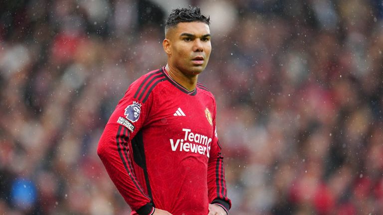 Casemiro cuts a frustrated figure after Manchester United fall behind to Crystal Palace