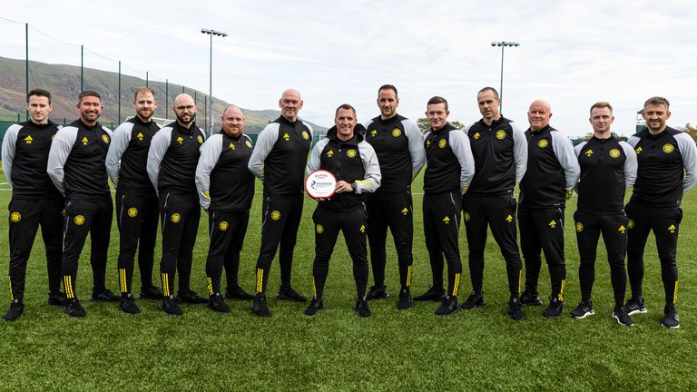 Celtic manager Brendan Rodgers is the manager of the month for September