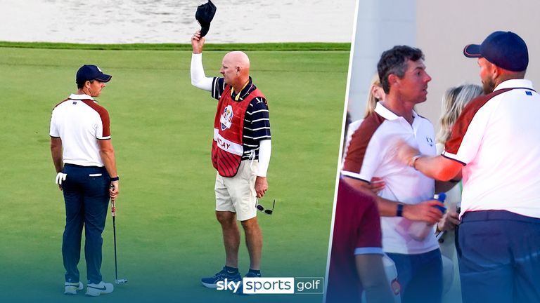 Watch Rory McIlroy's argument with Patrick Cantlay's caddie on the 18th green as Joe LaCava appeared to anger him by celebrating too closely to him while he was lining up a putt.