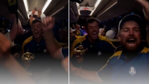 Read more about the article ‘Europe’s on fire!’ | Ryder Cup victory sparks wild bus celebrations! | Video | Watch TV Show