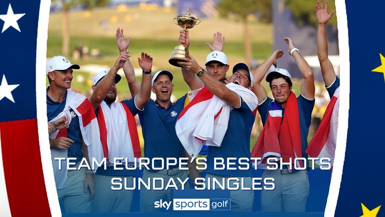 After Team Europe won the Ryder Cup at Marco Simone Golf and Country Club in Rome, take a look at the best shots from the Sunday singles matches.