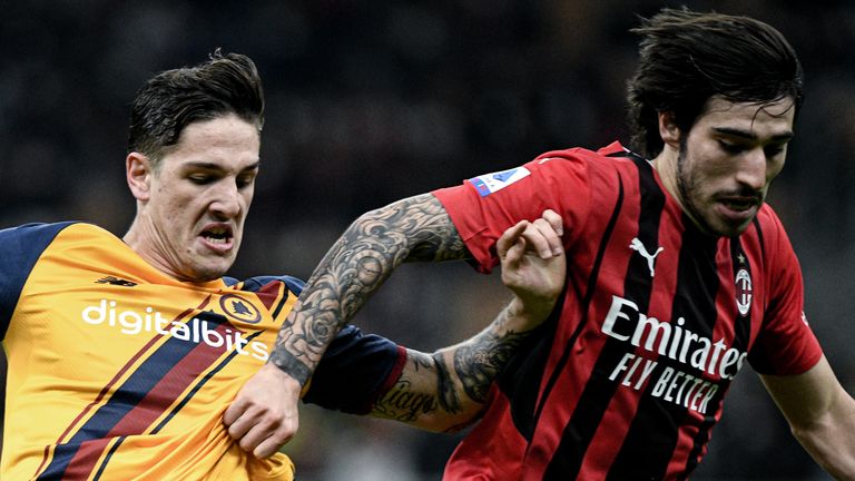 Tonali and Zaniolo in Serie A action last season