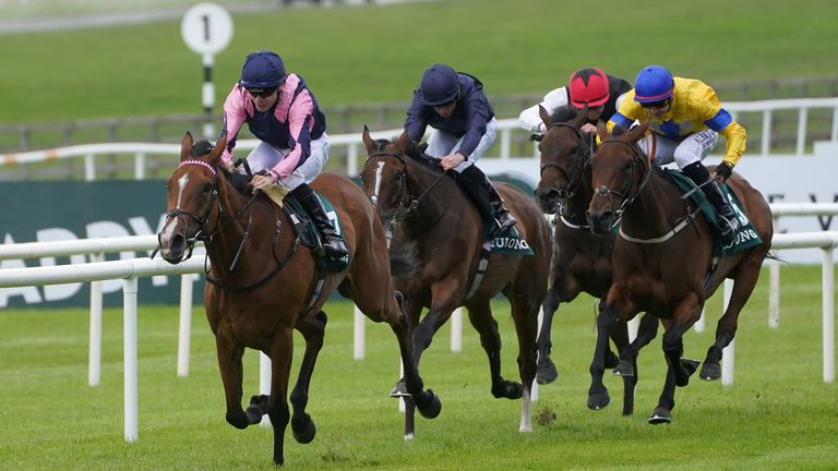 Via Sistina races clear in the Pretty Polly Stakes at the Curragh