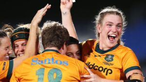 Read more about the article Australia 25-19 Wales: Wallaroos come from behind to claim WXV1 win despite Siokapesi Palu red | Rugby Union News