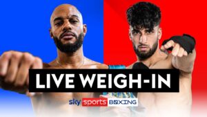 Read more about the article Adam Azim, Tyler Denny, Richard Riakporhe and more: Watch live stream of the weigh-in ahead of title double-header | Boxing News