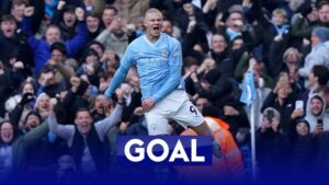 Read more about the article Haaland fires Man City ahead with 50th Premier League goal!