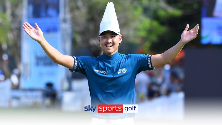 Lee led the crowd with a Viking Clap before securing his first Australian PGA Championship title on Sunday