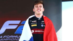 Read more about the article Formula 2: Theo Pourchaire holds off challenge from Frederik Vesti to win F2 title in Abu Dhabi