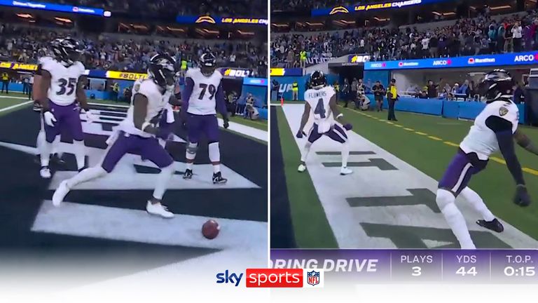 Baltimore Ravens wide receiver Zay Flowers paired up with Odell Beckham Jr to score a 'penalty kick' and hit Cristiano Ronaldo's 'Siuuu' celebration after finding the end zone against the Los Angeles Chargers