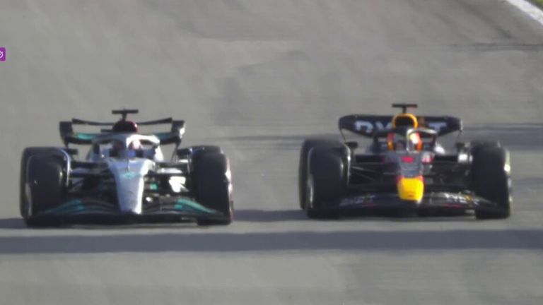 George Russell finally snatches the lead from Max Verstappen in the Sprint race at the Sao Paulo GP