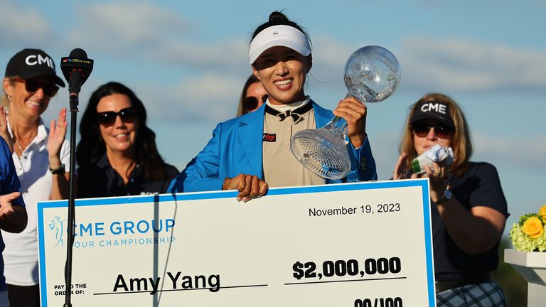 Amy Yang secured a fifth LPGA Tour win and her first in America at the CME Group Tour Championship