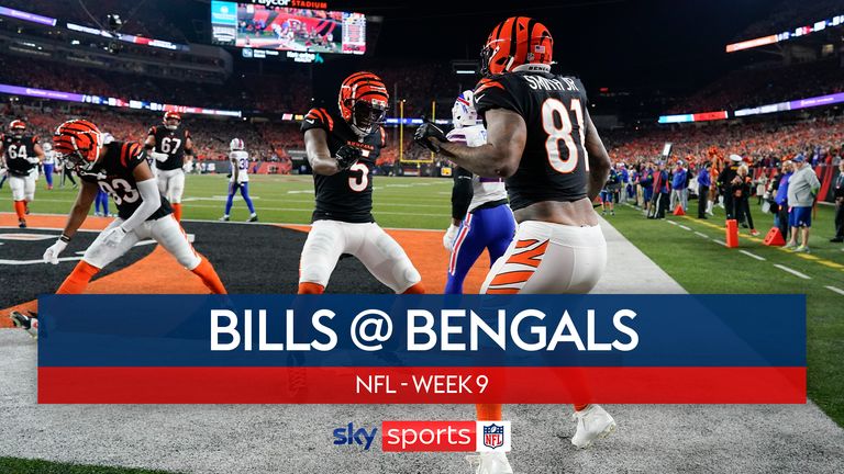 Highlights of the Buffalo Bills against the Cincinnati Bengals from Week 9 of the NFL.